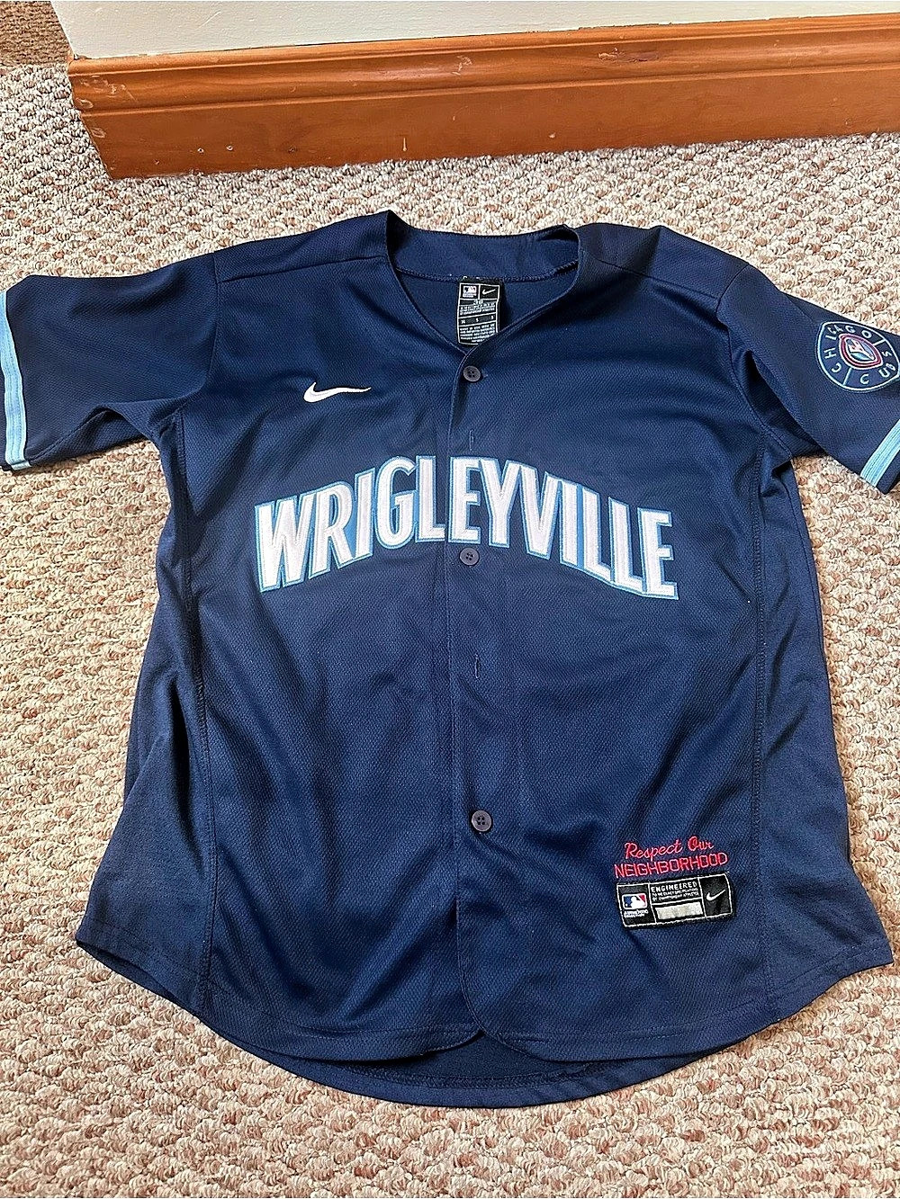 Chicago Cubs Wrigleyville Respect Our Neighborhood MLB Jersey Men's Blue